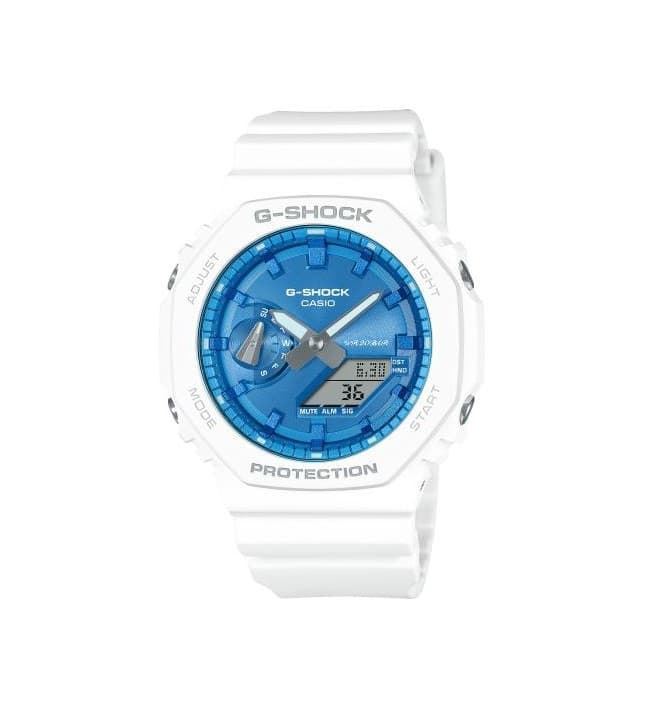 Reloj Casio G-SHOCK GA-2100WS-7A blanco y azul - Imagen 1