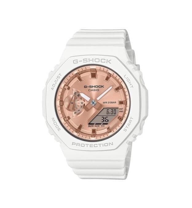 Reloj Casio G-SHOCK GMA-S2100MD-1A blanco y rosa - Imagen 1