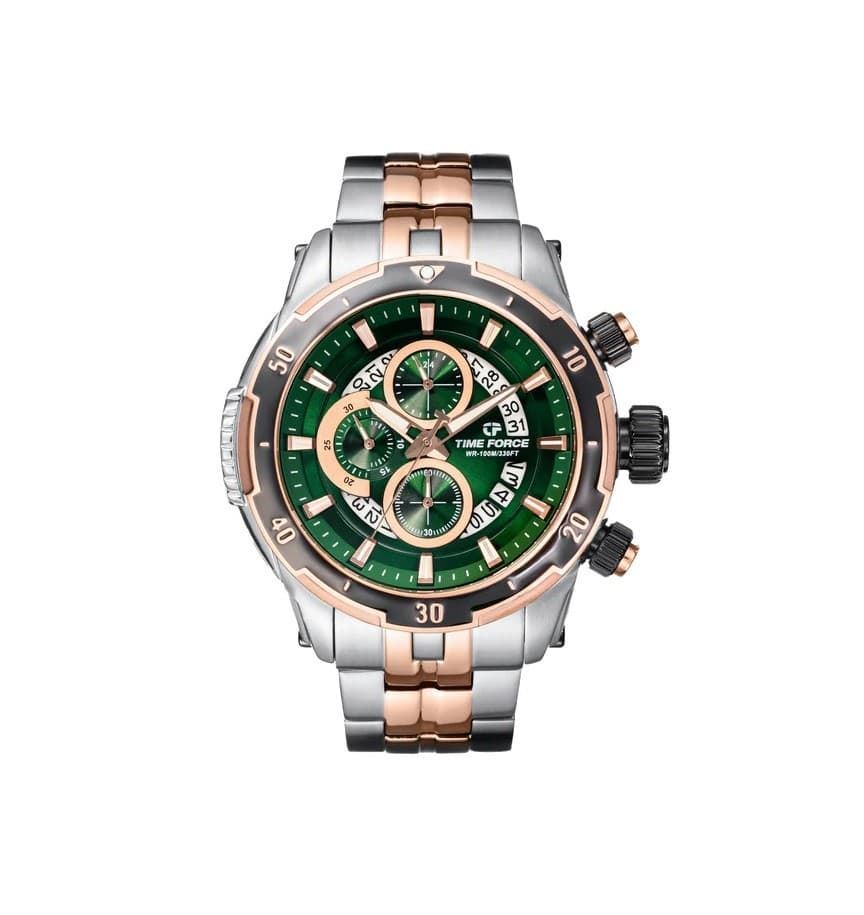 Reloj Time Force Time Master verde, plata y rosa - Imagen 1