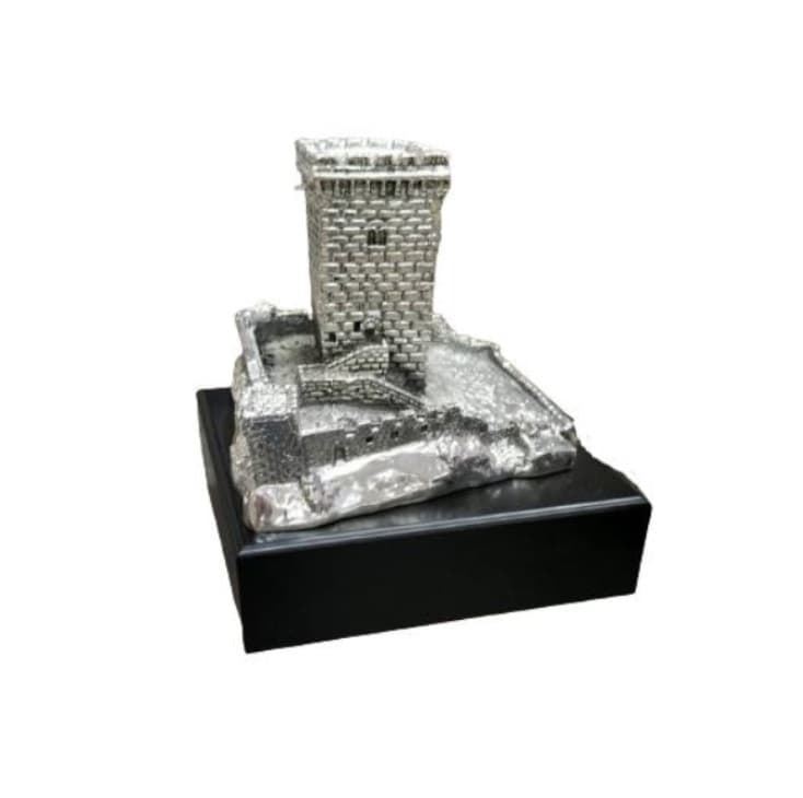Trofeo torre mediana baño de plata - Imagen 1